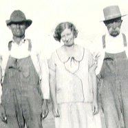 Lester Goebel, Mary's brother, Mary and Frank (Doc)  Goebel, her father.