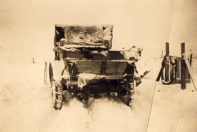 Old truck in the snow